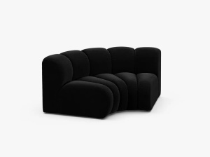MODUL CANAPEA LUPIN, 185 CM, NEGRU, CU TAPITERIE DIN TEXTIL CATIFEA VENUS, MICADONI - Img 2