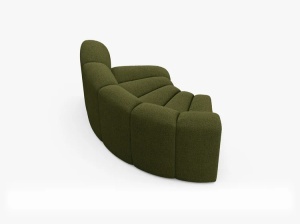 MODUL CANAPEA LUPIN, 185 CM, VERDE MASLINIU INCHIS, CU TAPITERIE DIN TEXTIL BOUCLE BALOO, MICADONI - Img 3