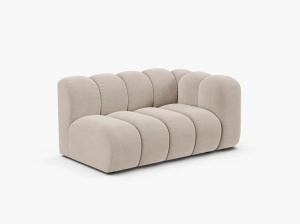 MODUL CANAPEA LUPIN, PE DREAPTA, 144 CM, BEJ, CU TAPITERIE DIN TEXTIL CATIFEA SALVADOR, MICADONI - Img 2