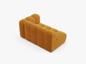 MODUL CANAPEA LUPIN, PE DREAPTA, 144 CM, GALBEN, CU TAPITERIE DIN TEXTIL CATIFEA VENUS, MICADONI - Img 3