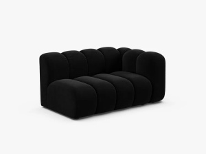 MODUL CANAPEA LUPIN, PE DREAPTA, 144 CM, NEGRU, CU TAPITERIE DIN TEXTIL CATIFEA VENUS, MICADONI - Img 2