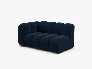 MODUL CANAPEA LUPIN, PE STANGA, 144 CM, ALBASTRU ROYAL, CU TAPITERIE DIN TEXTIL CATIFEA SALVADOR, MICADONI - Img 2