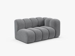 MODUL CANAPEA LUPIN, PE STANGA, 144 CM, GRI, CU TAPITERIE DIN TEXTIL CATIFEA SALVADOR, MICADONI - Img 2