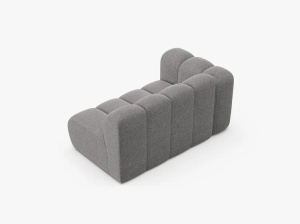MODUL CANAPEA LUPIN, PE STANGA, 144 CM, GRI DESCHIS, CU TAPITERIE DIN TEXTIL CHENILLE EDEN, MICADONI - Img 3