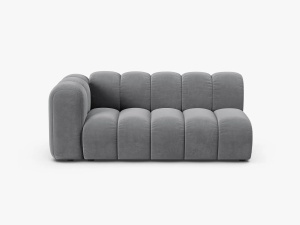 MODUL CANAPEA LUPIN, PE STANGA, 173 CM, GRI, CU TAPITERIE DIN TEXTIL CATIFEA SALVADOR, MICADONI