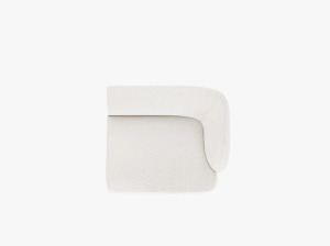 MODUL CANAPEA MILEY, PE DREAPTA, ALB, CU TAPITERIE DIN TEXTIL BOUCLE BALLO, MICADONI - Img 3