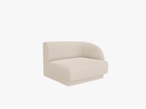MODUL CANAPEA MILEY, PE DREAPTA, BEJ, CU TAPITERIE DIN TEXTIL BOUCLE BALOO, MICADONI - Img 2