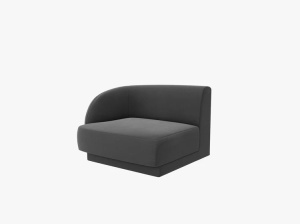 MODUL CANAPEA MILEY, PE STANGA, GRI, CU TAPITERIE DIN CATIFEA BLUVEL, MICADONI - Img 2