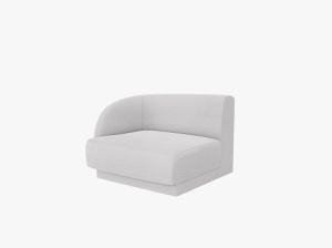 MODUL CANAPEA MILEY, PE STANGA, GRI DESCHIS, CU TAPITERIE DIN TEXTIL BOUCLE BALOO, MICADONI - Img 2