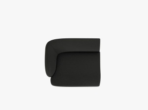 MODUL CANAPEA MILEY, PE STANGA, NEGRU, CU TAPITERIE DIN TEXTIL BOUCLE BALOO, MICADONI - Img 3