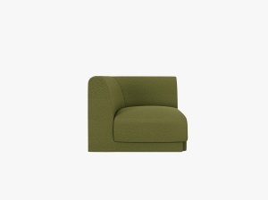 MODUL CANAPEA MILEY, VERDE MASLINIU INCHIS, CU TAPITERIE DIN TEXTIL BOUCLE BALOO, MICADONI