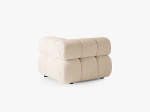 MODUL COLTAR BELLIS, BEJ DESCHIS, CU TAPITERIE DIN TEXTIL BOUCLE ROLF, MICADONI - Img 3