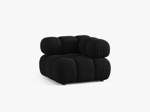 MODUL COLTAR BELLIS, NEGRU, CU TAPITERIE DIN CATIFEA BLUVEL, MICADONI - Img 2