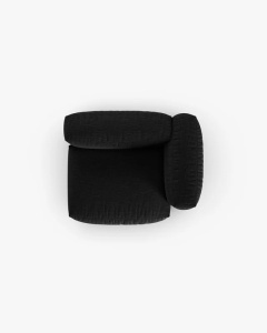MODUL COLTAR/CANAPEA MARTINA, 120X120 CM, PE DREAPTA, ADANCIME SCAUN 90 CM, NEGRU, TAPITAT CU TAPITERIE DIN TEXTIL STRUCTURAT BOSTON, MICADONI - Img 4