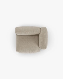 MODUL COLTAR/CANAPEA MARTINA, 120X120 CM, PE DREAPTA, ADANCIME SCAUN 90 CM, BEJ DESCHIS, TAPITAT CU TAPITERIE DIN TEXTIL STRUCTURAT BOSTON, MICADONI - Img 4