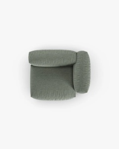 MODUL COLTAR/CANAPEA MARTINA, 120X120 CM, PE DREAPTA, ADANCIME SCAUN 90 CM, VERDE MUSCHI, TAPITAT CU TAPITERIE DIN TEXTIL STRUCTURAT BOSTON, MICADONI - Img 4