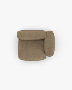 MODUL COLTAR/CANAPEA MARTINA, 120X120 CM, PE DREAPTA, ADANCIME SCAUN 90 CM, CAPPUCCINO, TAPITAT CU TAPITERIE DIN TEXTIL CORDOI TILIA, MICADONI - Img 4
