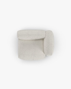 MODUL COLTAR/CANAPEA MARTINA, 120X120 CM, PE DREAPTA, ADANCIME SCAUN 90 CM, MELANJ GRI BEJ, TAPITAT CU TAPITERIE DIN TEXTIL CORDOI TILIA, MICADONI - Img 4