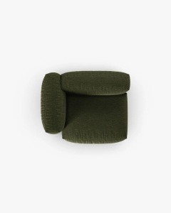 MODUL COLTAR/CANAPEA MARTINA, 120X120 CM, PE STANGA, ADANCIME SCAUN 90 CM, VERDE, TAPITAT CU TAPITERIE DIN TEXTIL STRUCTURAT BOSTON, MICADONI - Img 4