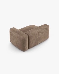 MODUL COLTAR/CANAPEA MARTINA, 120X160 CM, PE DREAPTA, ADANCIME SCAUN 90 CM, BEJ INCHIS, TAPITAT CU TAPITERIE DIN TEXTIL CATIFEA VOGUE, MICADONI - Img 3