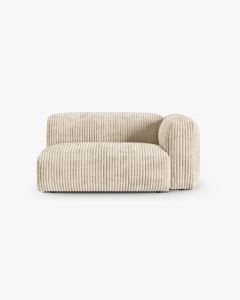MODUL COLTAR/CANAPEA MARTINA, 120X160 CM, PE DREAPTA, ADANCIME SCAUN 90 CM, BEJ DESCHIS, TAPITAT CU TAPITERIE DIN TEXTIL CORDOI TILIA, MICADONI