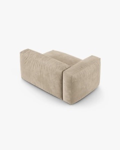 MODUL COLTAR/CANAPEA MARTINA, 120X160 CM, PE STANGA, ADANCIME SCAUN 90 CM, BEJ DESCHIS, TAPITAT CU TAPITERIE DIN TEXTIL CATIFEA VOGUE, MICADONI - Img 3