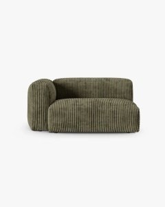 MODUL COLTAR/CANAPEA MARTINA, 120X160 CM, PE STANGA, ADANCIME SCAUN 90 CM, VERDE MUSCHI, TAPITAT CU TAPITERIE DIN TEXTIL CORDOI TILIA, MICADONI