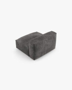 MODUL COLTAR/CANAPEA MARTINA, 120X92 CM, ADANCIME SCAUN 90 CM, GRI, TAPITAT CU TAPITERIE DIN TEXTIL CATIFEA VOGUE, MICADONI - Img 3