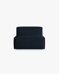 MODUL COLTAR/CANAPEA NURIA ALBASTRU INCHIS, 100X110 CM, TAPITAT CU TAPITERIE DIN TEXTIL CATIFEA PARIS, MICADONI