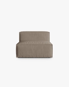 MODUL COLTAR/CANAPEA NURIA GRI CALD, 100X110 CM, TAPITAT CU TAPITERIE DIN TEXTIL CATIFEA PARIS, MICADONI