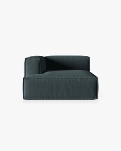 MODUL COLTAR/CANAPEA NURIA PETROL INCHIS, PE STANGA, 147X127 CM, TAPITAT CU TAPITERIE DIN TEXTIL STRUCTURAT LIBERTY, MICADONI