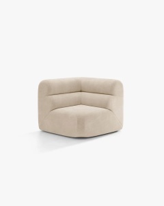 MODUL COLTAR NEO, BEJ DESCHIS, 100X100 CM, TAPITAT CU TAPITERIE DIN TEXTIL CHENILLE AURIU, MICADONI