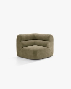 MODUL COLTAR NEO, VERDE MASLINIU DESCHIS, 100X100 CM, TAPITAT CU TAPITERIE DIN TEXTIL CHENILLE AURIU, MICADONI