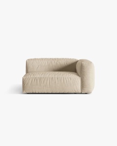 MODUL COTIERA CANAPEA/COLTAR MARTINA, 160X106 CM, PE DREAPTA, BEJ DESCHIS, TAPITAT CU TAPITERIE DIN TEXTIL CATIFEA VOGUE, MICADONI