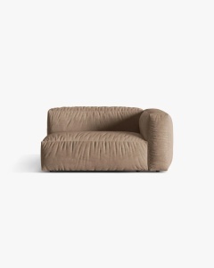 MODUL COTIERA CANAPEA/COLTAR MARTINA, 160X106 CM, PE DREAPTA, BEJ INCHIS, TAPITAT CU TAPITERIE DIN TEXTIL CATIFEA VOGUE, MICADONI