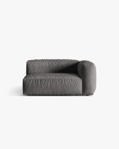 MODUL COTIERA CANAPEA/COLTAR MARTINA, 160X106 CM, PE DREAPTA, GRI, TAPITAT CU TAPITERIE DIN TEXTIL CATIFEA VOGUE, MICADONI