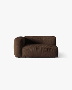 MODUL COTIERA CANAPEA/COLTAR MARTINA, 160X106 CM, PE STANGA, CIOCOLATIU, TAPITAT CU TAPITERIE DIN TEXTIL CATIFEA VOGUE, MICADONI