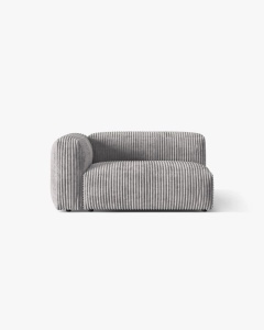 MODUL COTIERA CANAPEA/COLTAR MARTINA, 160X106 CM, PE STANGA, GRI DESCHIS, TAPITAT CU TAPITERIE DIN TEXTIL CORDOI TILIA, MICADONI