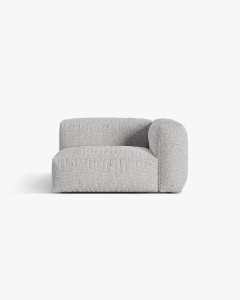 MODUL LATERAL PENTRU CANAPEA MARTINA, PE DREAPTA, ARGINTIU, TAPITAT CU TAPITERIE DIN TEXTIL BOUCLE MONET, MICADONI