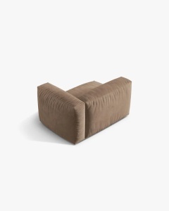 MODUL LATERAL PENTRU CANAPEA MARTINA, PE DREAPTA, BEJ INCHIS, TAPITAT CU TAPITERIE DIN TEXTIL CATIFEA VOGUE, MICADONI - Img 3