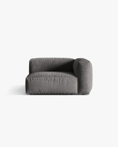 MODUL LATERAL PENTRU CANAPEA MARTINA, PE DREAPTA, GRI, TAPITAT CU TAPITERIE DIN TEXTIL CATIFEA VOGUE, MICADONI - Img 1