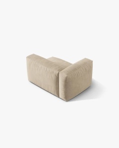 MODUL LATERAL PENTRU CANAPEA MARTINA, PE STANGA, BEJ DESCHIS, TAPITAT CU TAPITERIE DIN TEXTIL CATIFEA VOGUE, MICADONI - Img 3