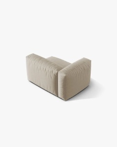MODUL LATERAL PENTRU CANAPEA MARTINA, PE STANGA, BEJ DESCHIS, TAPITAT CU TAPITERIE DIN TEXTIL STRUCTURAT BOSTON, MICADONI - Img 3