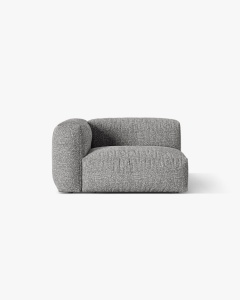 MODUL LATERAL PENTRU CANAPEA MARTINA, PE STANGA, GRI GRAFIT, TAPITAT CU TAPITERIE DIN TEXTIL BOUCLE MONET, MICADONI