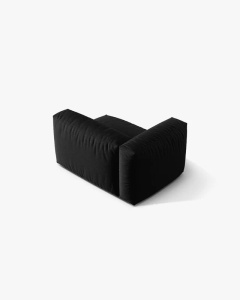 MODUL LATERAL PENTRU CANAPEA MARTINA, PE STANGA, NEGRU, TAPITAT CU TAPITERIE DIN TEXTIL STRUCTURAT BOSTON, MICADONI - Img 3