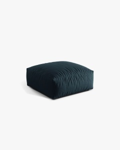 MODUL POUF CANAPEA/COLTAR MARTINA, 108X108 CM, BLUE JEANS, TAPITAT CU TAPITERIE DIN TEXTIL STRUCTURAT BOSTON, MICADONI - Img 2