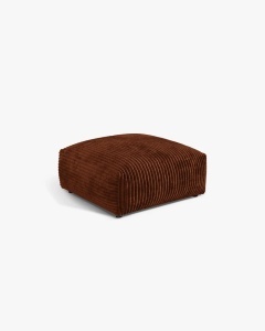 MODUL POUF CANAPEA/COLTAR MARTINA, 108X108 CM, CARAMIZIU, TAPITAT CU TAPITERIE DIN TEXTIL CORDOI TILIA, MICADONI - Img 2