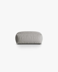MODUL POUF CANAPEA/COLTAR MARTINA, 108X108 CM, GRI DESCHIS, TAPITAT CU TAPITERIE DIN TEXTIL STRUCTURAT BOSTON, MICADONI