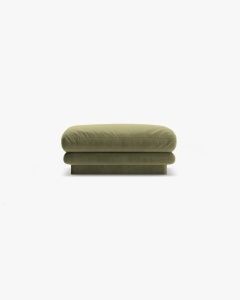MODUL POUF CANAPEA/COLTAR TORINO, VERDE DESCHIS, CU TAPITERIE DIN TEXTIL CATIFEA CASINO, MICADONI