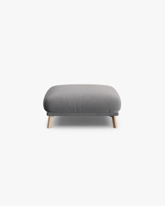 MODUL POUF COLTAR NAOMI, GRI, 85X85 CM, TAPITAT CU TAPITERIE DIN TEXTIL CATIFEA SALVADOR, MICADONI